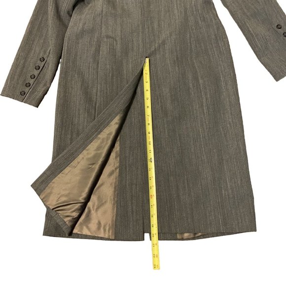 J Peterman Coat Vintage Womens Size 10 Wool Below Knee Button Up Notch Collar - Picture 10 of 11